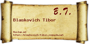 Blaskovich Tibor névjegykártya